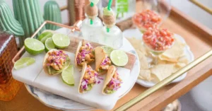 Delicate snacks on the tray