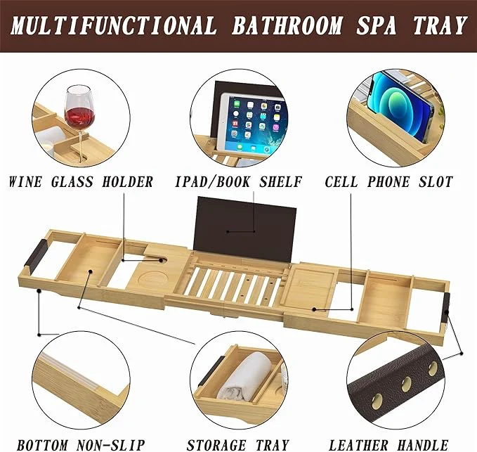 multifunctional bathtub tray tables