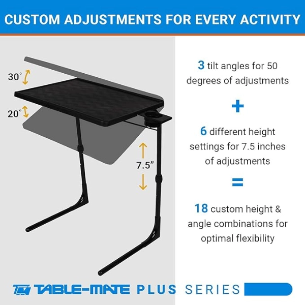 Adjustable TV Table with 3 Angles