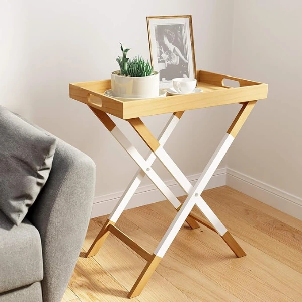 folding oak tv tray table